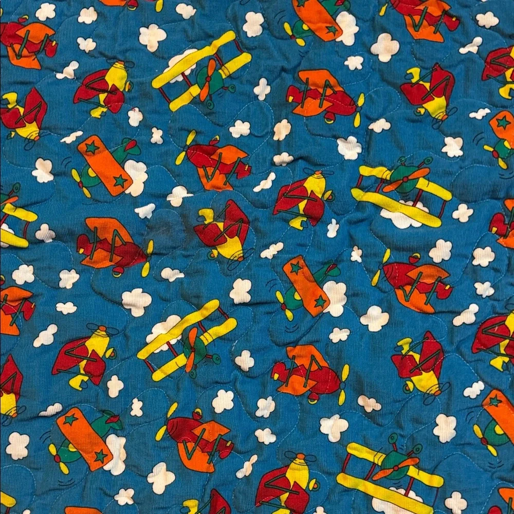 Colorful Flying Airplane Corduroy Quilt